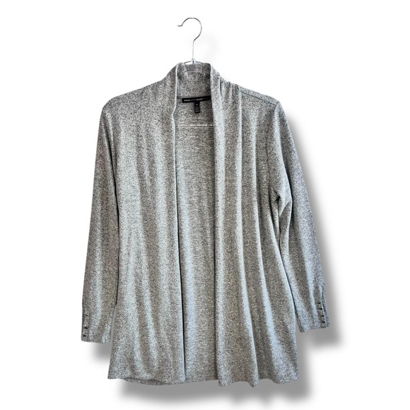 White House Black Market Cardigan & Tank Set M/S Gray Marled Knit Work Layering - Picture 3 of 13